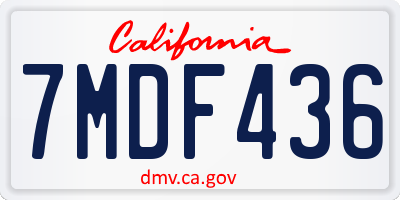 CA license plate 7MDF436