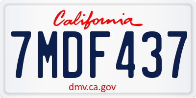 CA license plate 7MDF437
