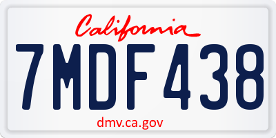 CA license plate 7MDF438