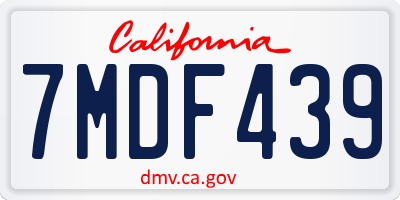CA license plate 7MDF439