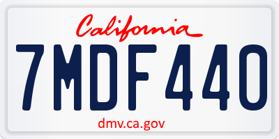 CA license plate 7MDF440