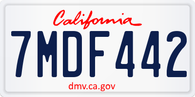 CA license plate 7MDF442