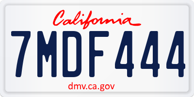 CA license plate 7MDF444