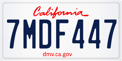 CA license plate 7MDF447