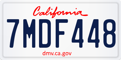 CA license plate 7MDF448