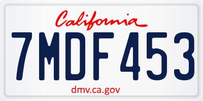 CA license plate 7MDF453