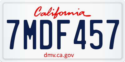 CA license plate 7MDF457