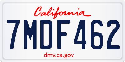 CA license plate 7MDF462