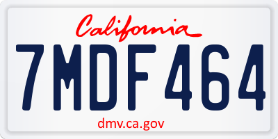 CA license plate 7MDF464