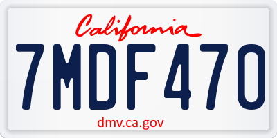 CA license plate 7MDF470