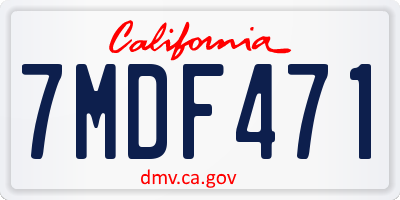 CA license plate 7MDF471