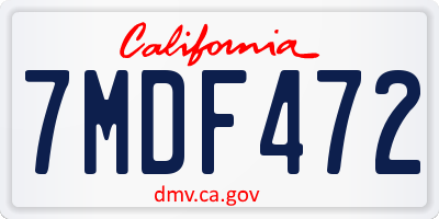 CA license plate 7MDF472