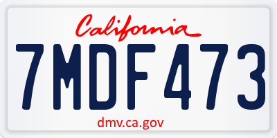CA license plate 7MDF473