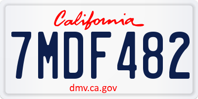 CA license plate 7MDF482