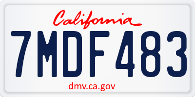 CA license plate 7MDF483