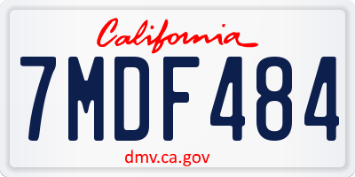 CA license plate 7MDF484