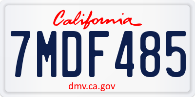 CA license plate 7MDF485