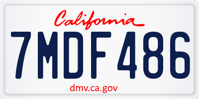 CA license plate 7MDF486