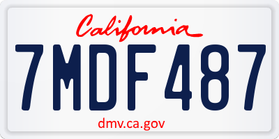 CA license plate 7MDF487