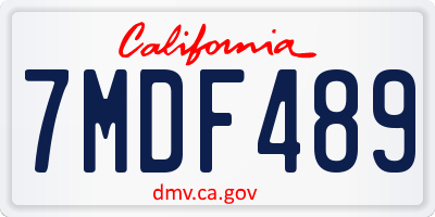 CA license plate 7MDF489