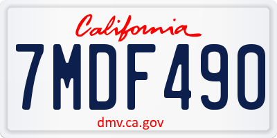 CA license plate 7MDF490