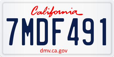 CA license plate 7MDF491