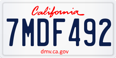 CA license plate 7MDF492