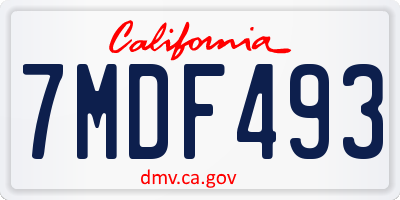 CA license plate 7MDF493