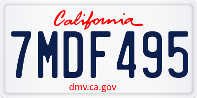CA license plate 7MDF495