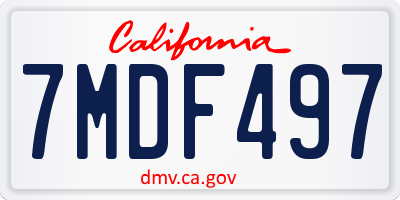 CA license plate 7MDF497