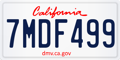 CA license plate 7MDF499