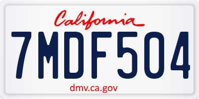 CA license plate 7MDF504