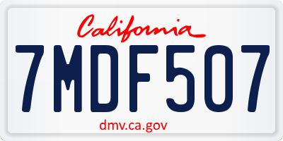 CA license plate 7MDF507