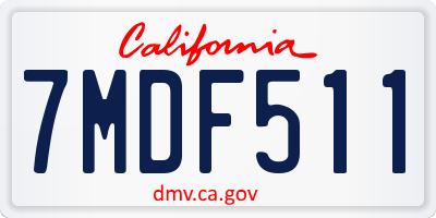 CA license plate 7MDF511