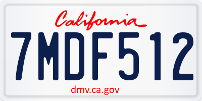 CA license plate 7MDF512