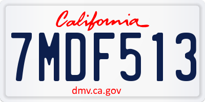 CA license plate 7MDF513