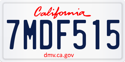 CA license plate 7MDF515