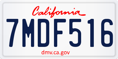 CA license plate 7MDF516