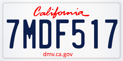 CA license plate 7MDF517