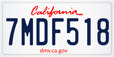 CA license plate 7MDF518