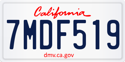 CA license plate 7MDF519