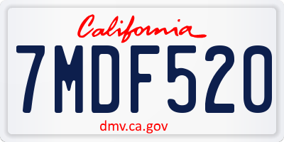 CA license plate 7MDF520