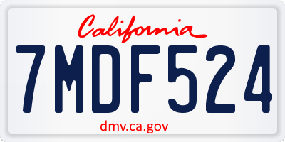 CA license plate 7MDF524