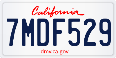 CA license plate 7MDF529