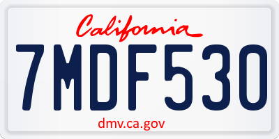 CA license plate 7MDF530