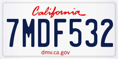 CA license plate 7MDF532