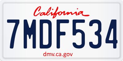CA license plate 7MDF534