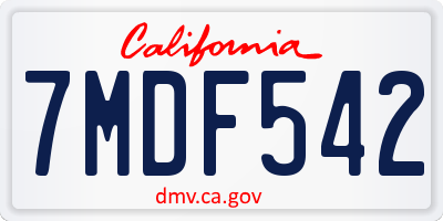 CA license plate 7MDF542