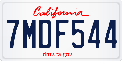 CA license plate 7MDF544