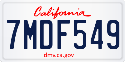 CA license plate 7MDF549